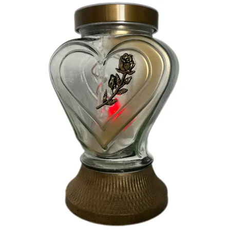 ZNICZ SOLARNY SERCE Z RÓŻĄ - 255 ( 1 szt. )