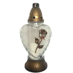 019-znicz serce ze złotą różą 1 sztuka