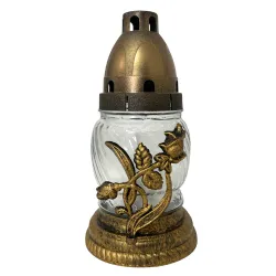 200-mały znicz kulka ze złotą różą 1 sztuka