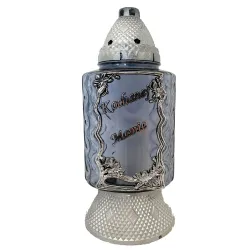 2328-znicz srebrny z napisem Kochanej mamie przód 1 sztuka