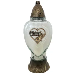 177-znicz złote serce z napisem Kochanej Mamie przód 1 sztuka