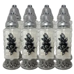 033-znicz srebrny z czarną różą opakowanie