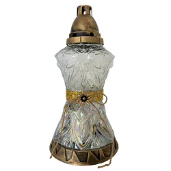 2291-znicz wysoki złoty ze sznurkiem przód 1 sztuka