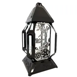 2271-kapliczka czarna ze srebrnym napisem Kochanemu tacie prawa strona 1 sztuka