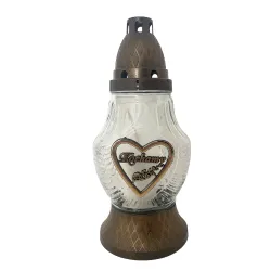 144-znicz złote serce z napisem kochamy 1 sztuka