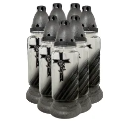 109-znicz srebrny z krzyżem opakowanie