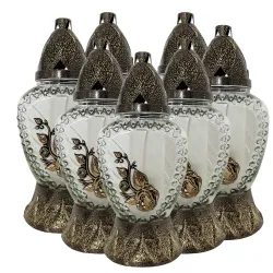 121-mały znicz złoty z różą opakowanie