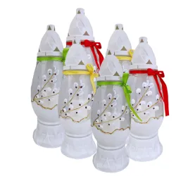 923-znicze duże jajka białe z kokardkami opakowanie