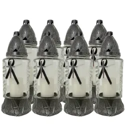 137-znicz srebrny z krzyżem i czarną wstążką opakowanie