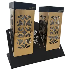 2377-znicz solarny podwójny złoty 1 sztuka