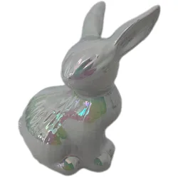 ZAJĄCZEK CERAMICZNY PERŁOWY ( 1 szt. )