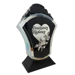 2070-znicz tęczowy ze srebrnym napisem Kochamy Pamiętamy 1 sztuka