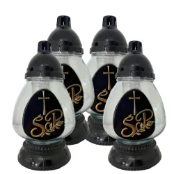 2047-znicz szklany z napisem i krzyżem opakowanie.