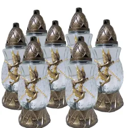 094-znicz szklany złoty gołąbek opakowanie