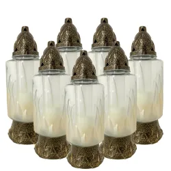 024-znicz szklany złoty perłowy opakowanie