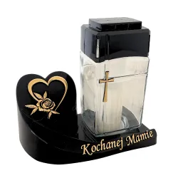 2464-znicz czarny ze złotym napisem Kochanej mamie prawa strona 1 sztuka