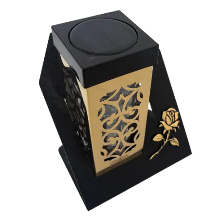 2379-złoty znicz solarny kwadratowy 1 sztuka