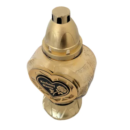 2319-znicz złote serce z napisem Kochanej mamie od góry 1 sztuka