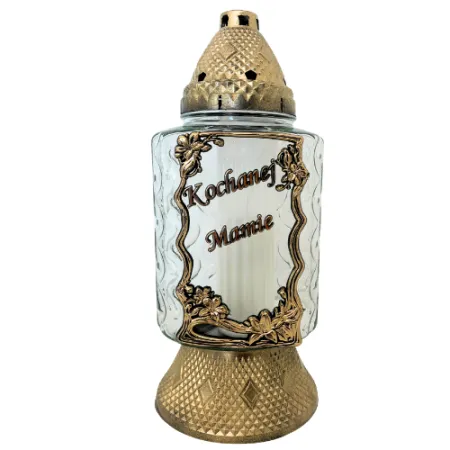 2328-znicz złoty z napisem Kochanej Mamie przód 1 sztuka