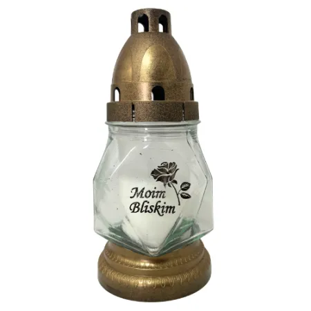 016-mały znicz złoty z napisem Moim bliskim 1 sztuka