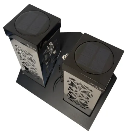 2377-znicz solarny podwójny srebrny 1 sztuka