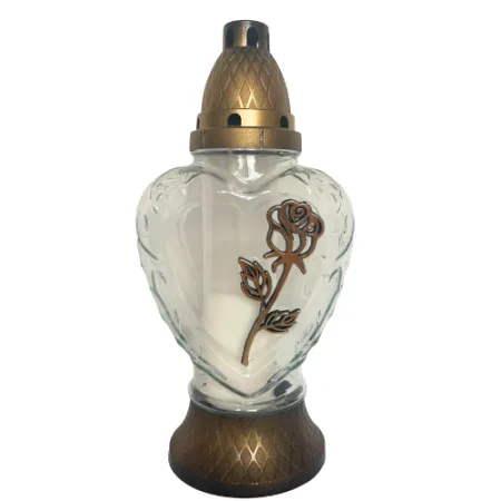 019-znicz serce ze złotą różą 1 sztuka