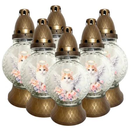 015-znicze złote z małymi kotkami opakowanie