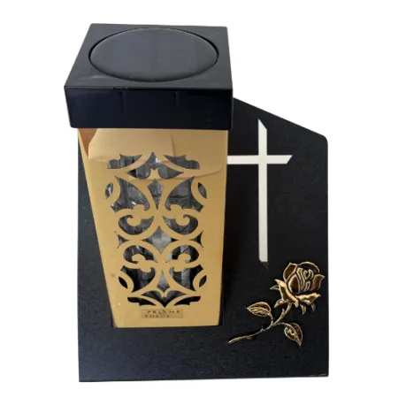 2379-złoty znicz solarny kwadratowy 1 sztuka