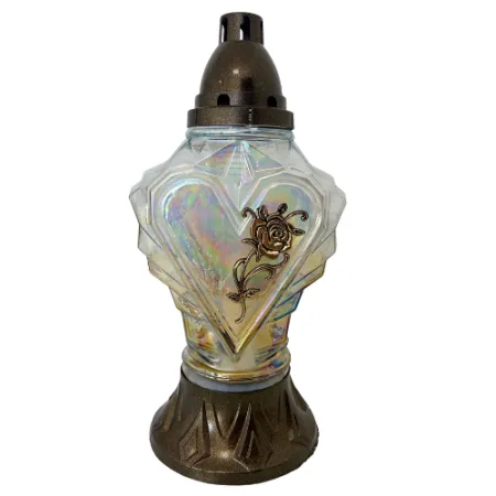 2046-znicz złote serce z różą 1 sztuka