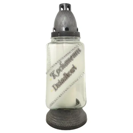 157-znicz srebrny z napisem Kochanemu dziadkowi przód 1 sztuka