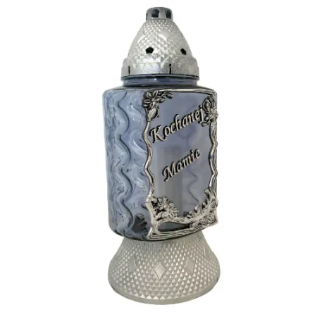 2328-znicz srebrny z napisem Kochanej mamie prawy bok 1 sztuka