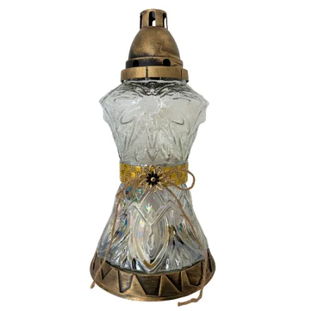 2291-znicz wysoki złoty ze sznurkiem przód 1 sztuka