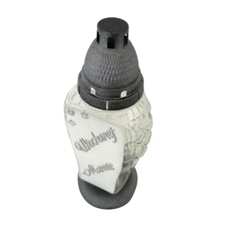 236-znicz srebrny z białą farbą i napisem Kochanej mamie od góry 1 sztuka