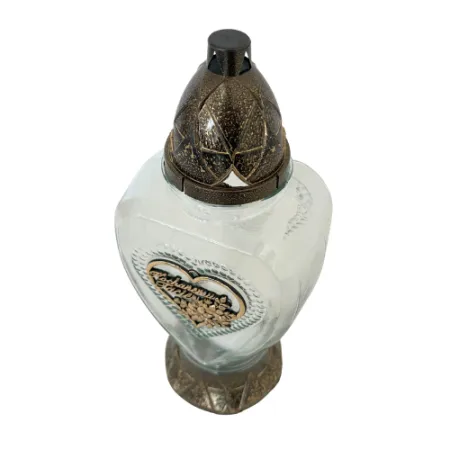 177-znicz złote serce z napisem Kochanemu Tacie od góry 1 sztuka