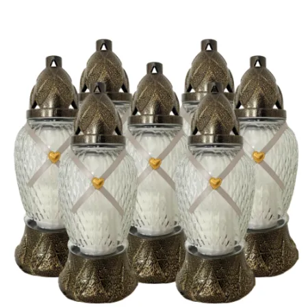 241-znicz złoty ze wstążką i sercem opakowanie