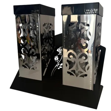 2377-znicz solarny podwójny srebrny 1 sztuka