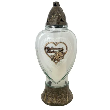 177-znicz złote serce z napisem Kochanemu Tacie przód 1 sztuka