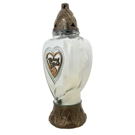 177-znicz złote serce z napisem Kochanej Babci lewy bok 1 sztuka