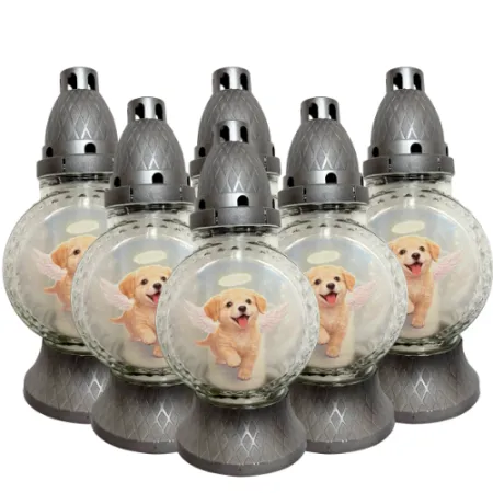 015-znicze srebrne z małymi pieskami opakowanie