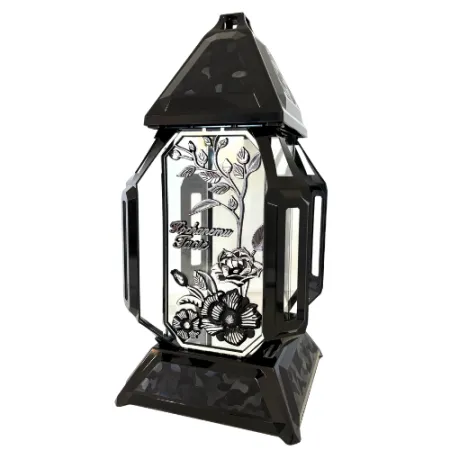 2271-kapliczka czarna ze srebrnym napisem Kochanemu tacie lewa strona 1 sztuka