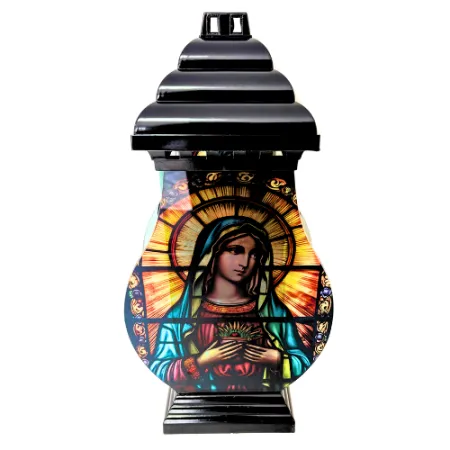 435-znicz kapliczka witraż z Maryją przód 1 sztuka