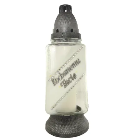 157-znicz srebrny z napisem Kochanemu tacie przód 1 sztuka