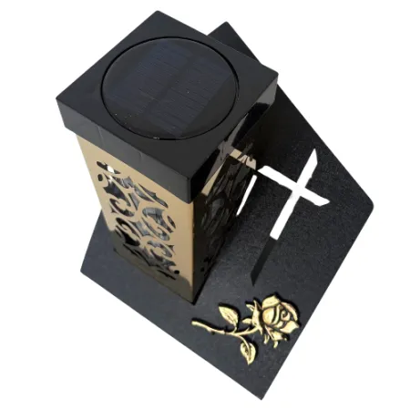 2379-złoty znicz solarny kwadratowy 1 sztuka