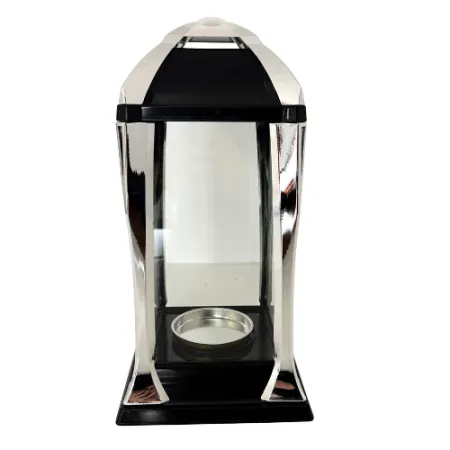 2185-znicz kapliczka srebrna przezroczysta przód 1 sztuka