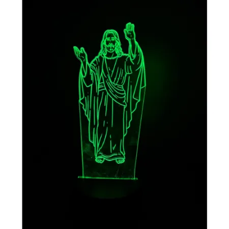 517-znicz led Jezus zielony przód 1 sztuka