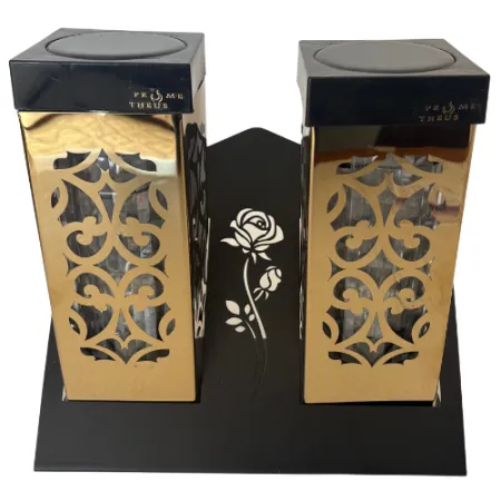 2377-znicz solarny podwójny złoty 1 sztuka