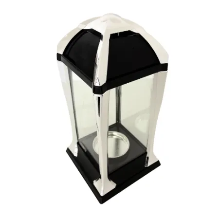 2185-znicz kapliczka srebrna przezroczysta lewy bok 1 sztuka