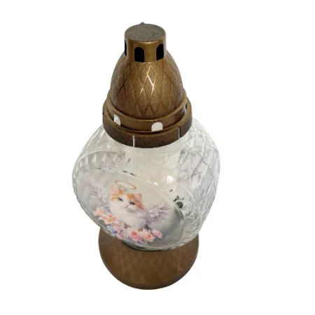 015-znicz złoty z małym kotkiem od góry 1 sztuka