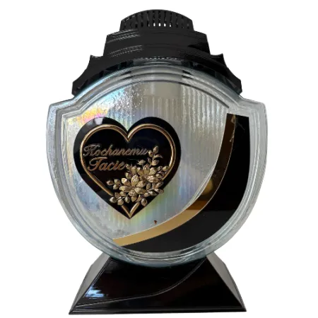 2069-znicz czarny z napisem Kochanemu Tacie przód 1 sztuka