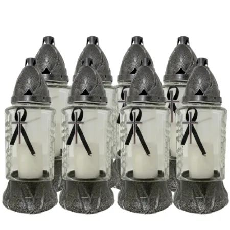 137-znicz srebrny z krzyżem i czarną wstążką opakowanie